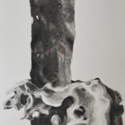 Penny Hallas – Aftermath 1, värikynä, lyijykynä, hiili, liitu, 218 x 76 cm, 2020